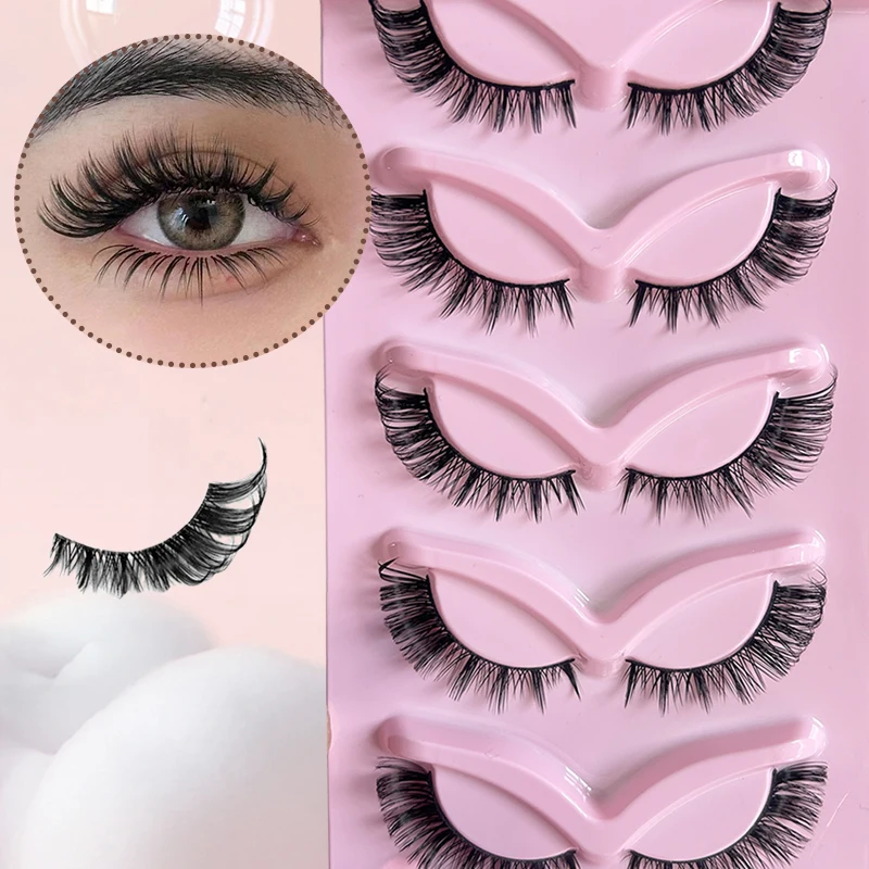 ขนตาปลอมธรรมชาติเรียว 5 คู่, การ์ตูนขนตาสามมิติ 3D การ์ตูน, ขนตาปลอมนุ่มธรรมชาติ, แถบขนตาทั้งเส้น, ต่อขนตาใช้ทุกวัน, เหมาะสําหรับวันวาเลนไทน์, พาร์ตอนเย็น