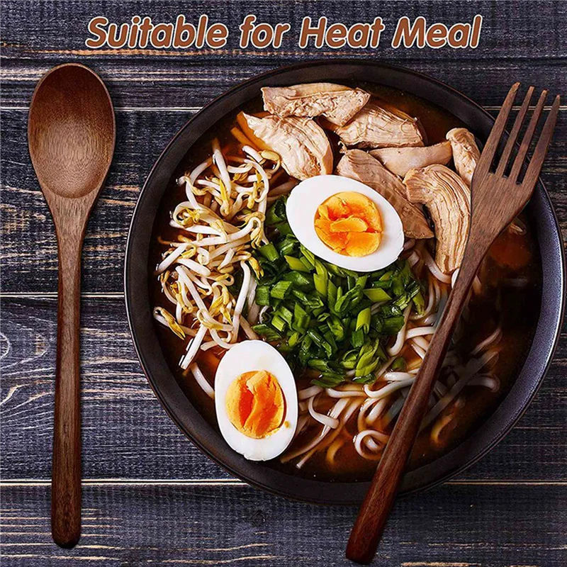 

ABSS-48Pcs Wooden Spoons Forks Set Including Wooden Spoons And Wooden Forks Japanese Wooden Utensil Set Reusable Handmade