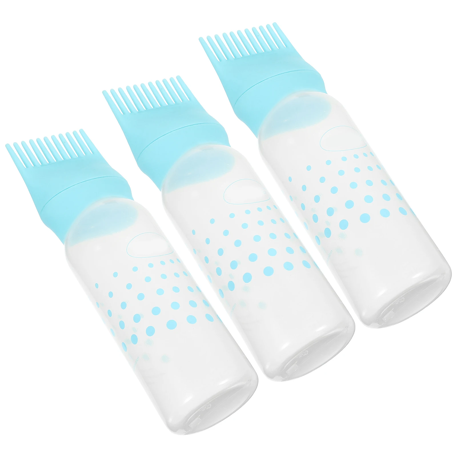 

3 Pcs Dry Cleaning Bottle Hair Dye Applicator Blue Color Plastic Material Salon Use Even Distribution Hair Coloring Tool Comb