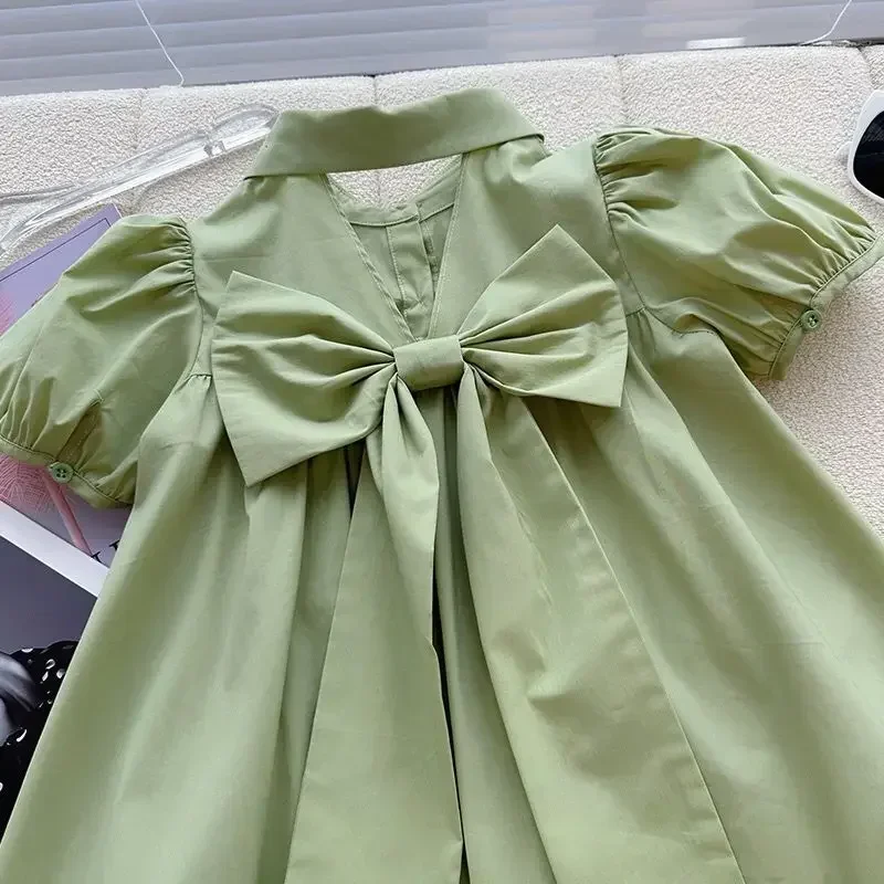 Sommer Kinder Kleid Vestidos Mädchen 3d Liebe Puff Ärmel Geburtstags feier Kleid Kinder elegante lange Hemden Kleider Chiffon Kleidung