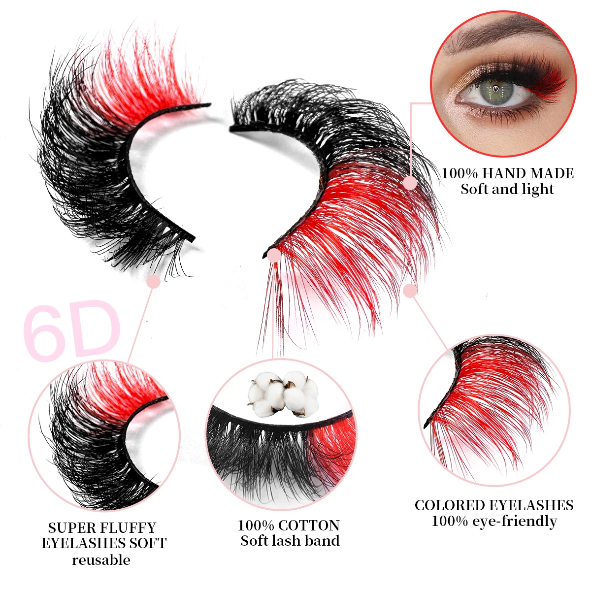 New 10 Pairs Of Colorful 8D Curly Natural False Eyelashes Makeup Stage Extensions Eyelashes Hot Selling