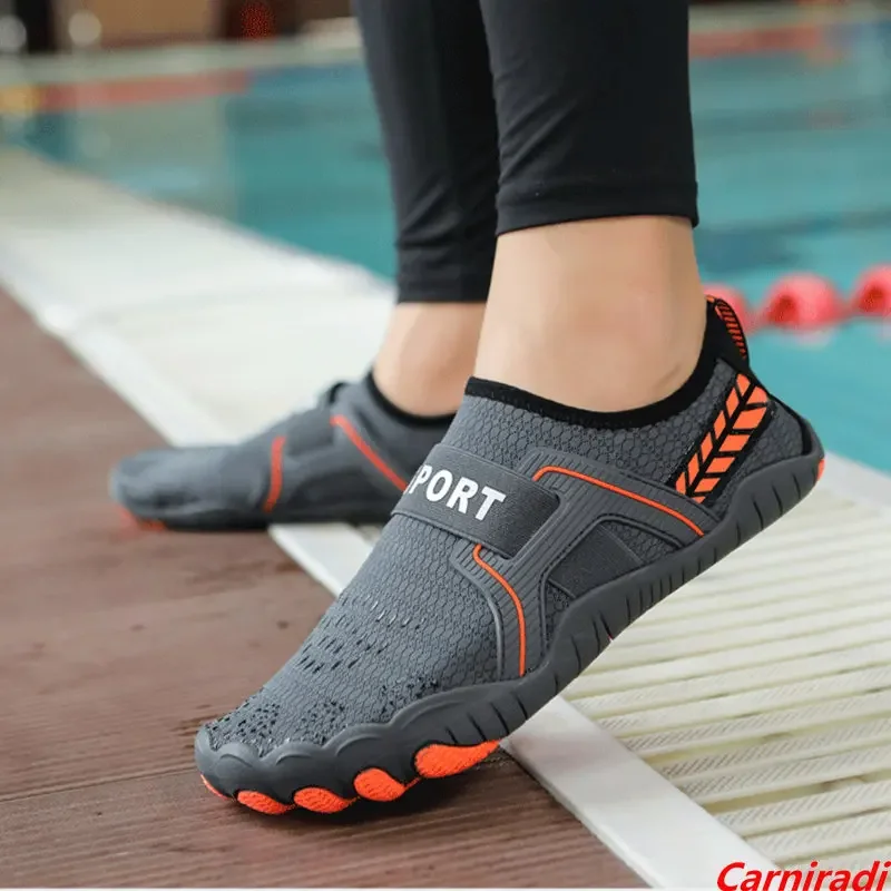 Multi-function Five-finger Swimming Sandy Beach Shoes Women Breathable Quick-drying Wading Sneakers Men Soft Yoga Climbing Shoes