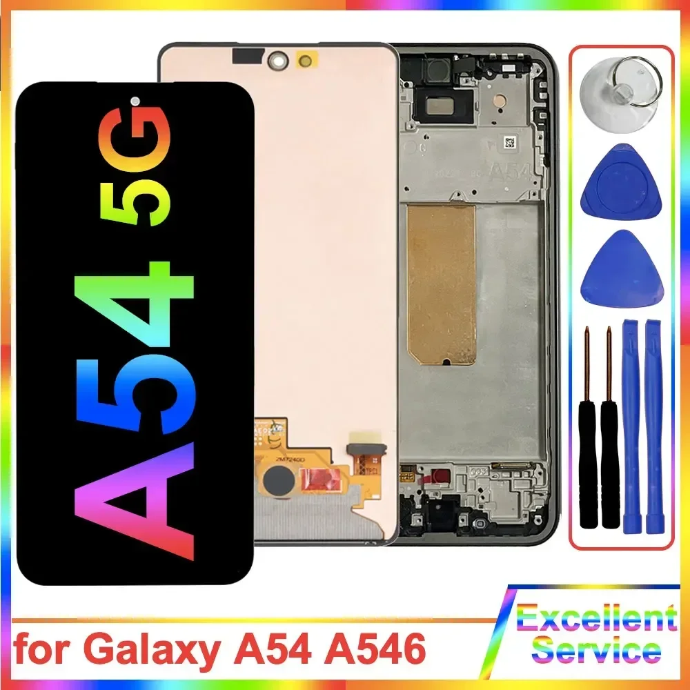 

Super AMOLED A54 5G Screen for Samsung Galaxy A54 5G A546 A546B A546U LCD Screen Touch Replacement for Samsung A546 LCD Display