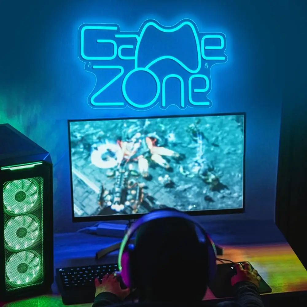 Game Zone Neon Sign,Gamer Neon Light for Game Room Decor,Gaming Neon Light Signs Gift for Teen Boys Room Decor