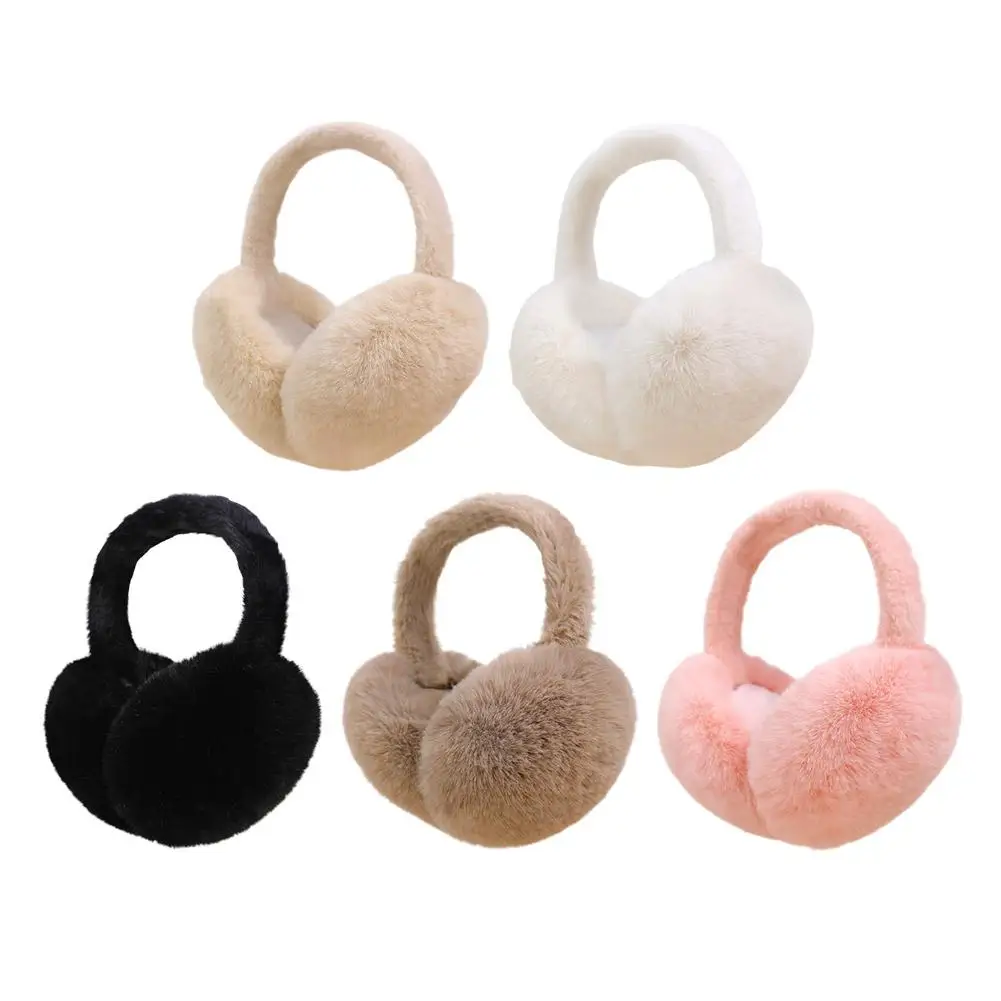 1PC สีทึบ Soft Plush หูอุ่นฤดูหนาว WARM Earmuffs แฟชั่นฝาครอบหูกลางแจ้งเย็นป้องกันหู-Muffs พับ Earflap