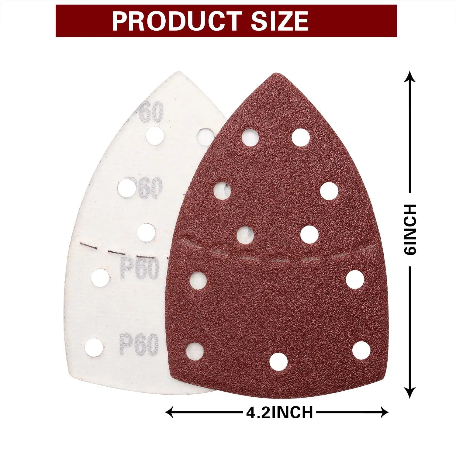 Kit di carta vetrata per Mouse con gancio e anello da 105x150x150MM 70 pezzi per Multi-levigatrici 10 pezzi ciascuno grana assortita 40-320 per la molatura del metallo