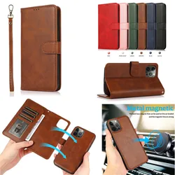 Business Magnetic Leather Protect Cover For iPhone 17 Pro Max 17 Air 16 E 15 Plus 14 13 12 11 Stand Flip Wallet Case