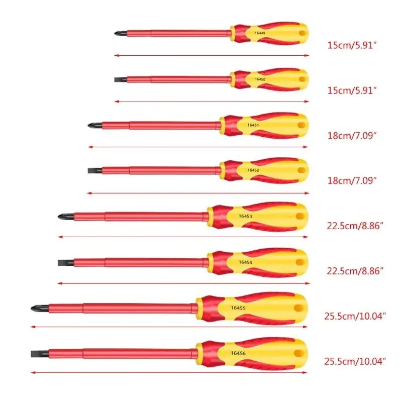 Изолированные отвертки для электриков Профессиональные электрические отвертки Изоляционная ручка Стальные магнитные наконечники