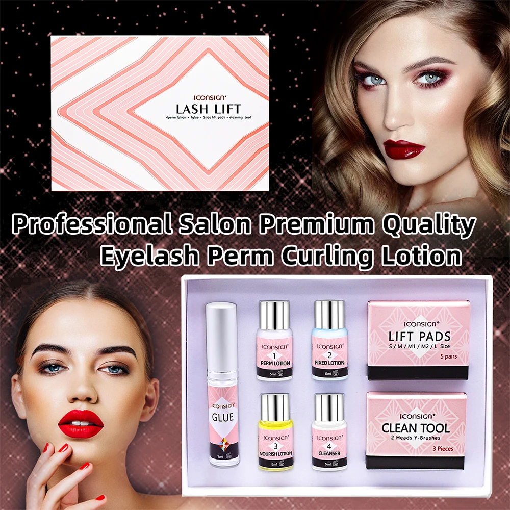 Wimpern lift und Kit Wimpern Dauerwelle Kit profession elle Wimpern Wimpern Curling Wimpern & Augenbrauen Set 3 in 1 Wimpern lift Kit für Salon Pink