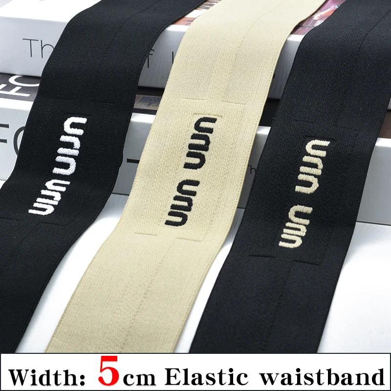 Letters Elastic Band Thickened High Elastic 50mm Rubber Band for DIY Pants Household Flat Webbing Clothing Accessories Black