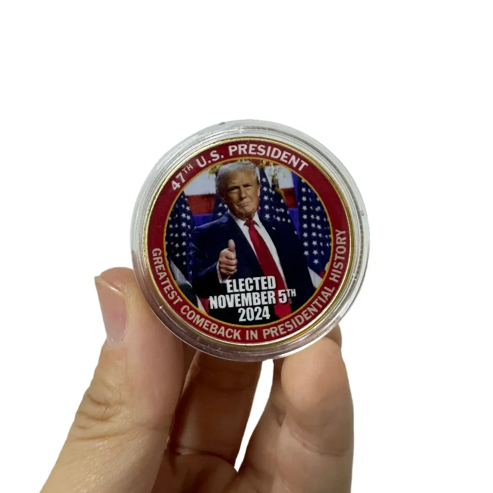 2024 Elected Never Surrender Comeback Coin Gold Plated Donald Trump Metal Commemorative Coin Badge for fans support gift