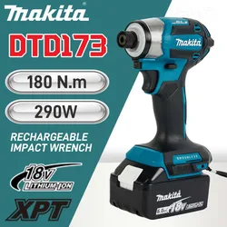 Makita-DTD173充電式インパクトドライバー、18vリチウム電気ドリル、180 nm、ドライバー