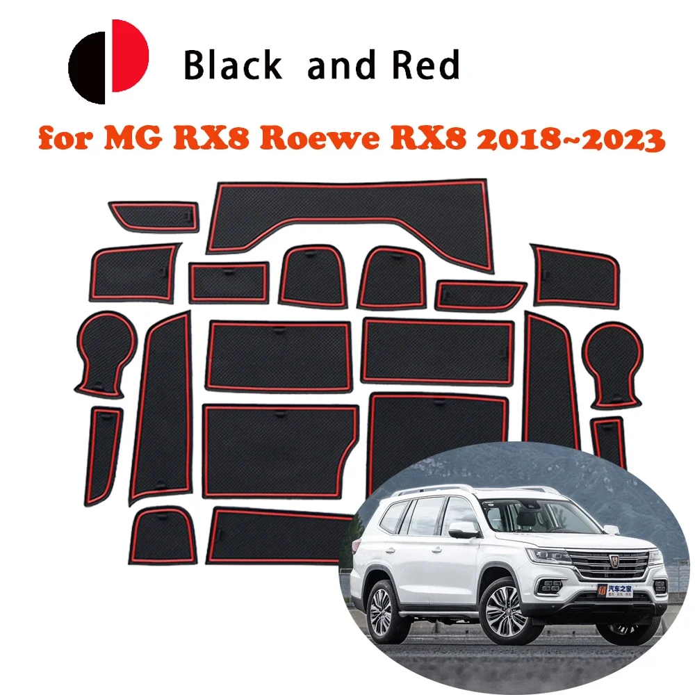 

Rubber Anti-slip Mat Door Groove Cup for MG RX8 Roewe RX8 IS21 2018~2023 Pad Cushion Gate Slot Coaster Car Stickers Accessorie