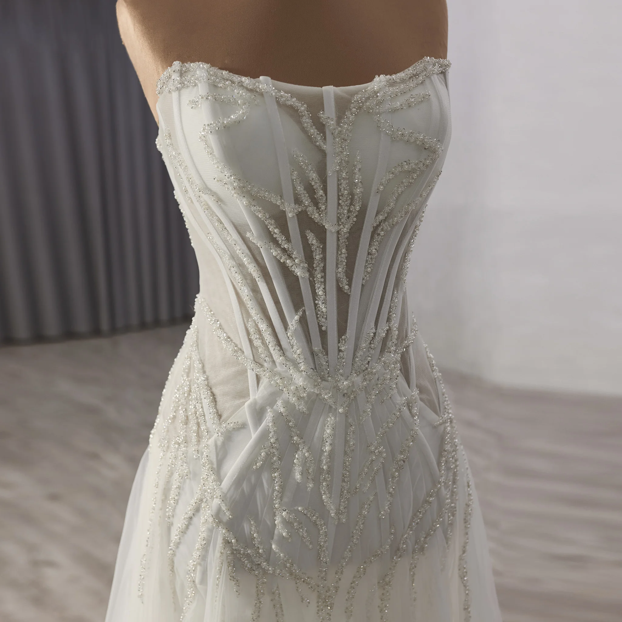 โรซี่เมย์-ชุดแต่งงานทรงเอประดับลูกปัดและเลื่อมสุดเซ็กซี่ ชุดเจ้าหญิงผ้าซีทรูสำหรับเจ้าสาวที่สง่างาม ชุดเดรสผู้หญิงตามเทรนด์