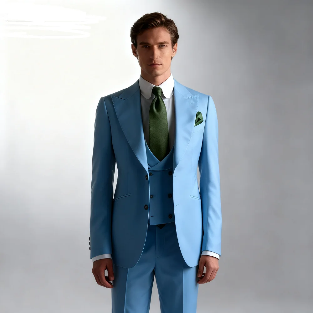 

Men's 3 Piece Solid White Tuxedo Jacket with Lapel And Pocket for Birthday Wedding Office Work Jacket