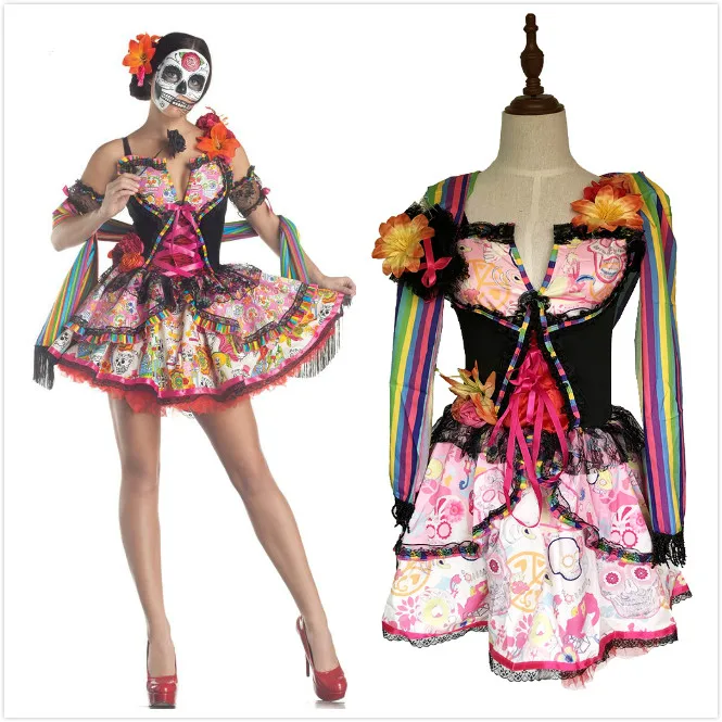 أزياء الهالوين ذات الهيكل العظمي الكسول للعروس وصلت حديثًا أزياء تنكرية لمهرجان الأشباح ومهرجان العروس للسيدات للمسرح العرقي...