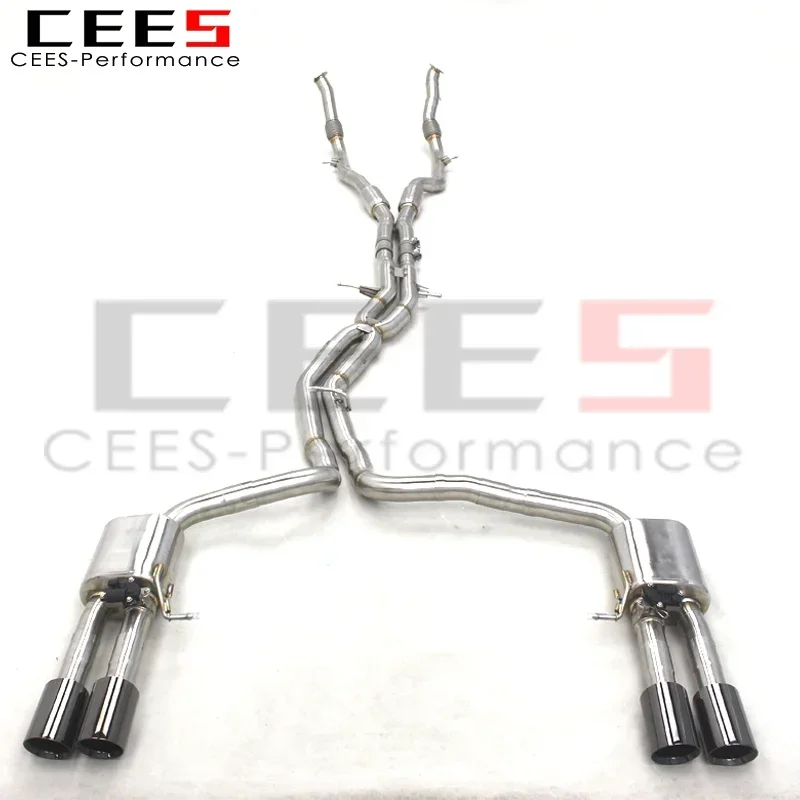 CEES Performance Tuning Valved Sport Exhaust System for Audi S8 D5 4.0T 2020-2024 SS304 Stainless Steel Catback Exhaust