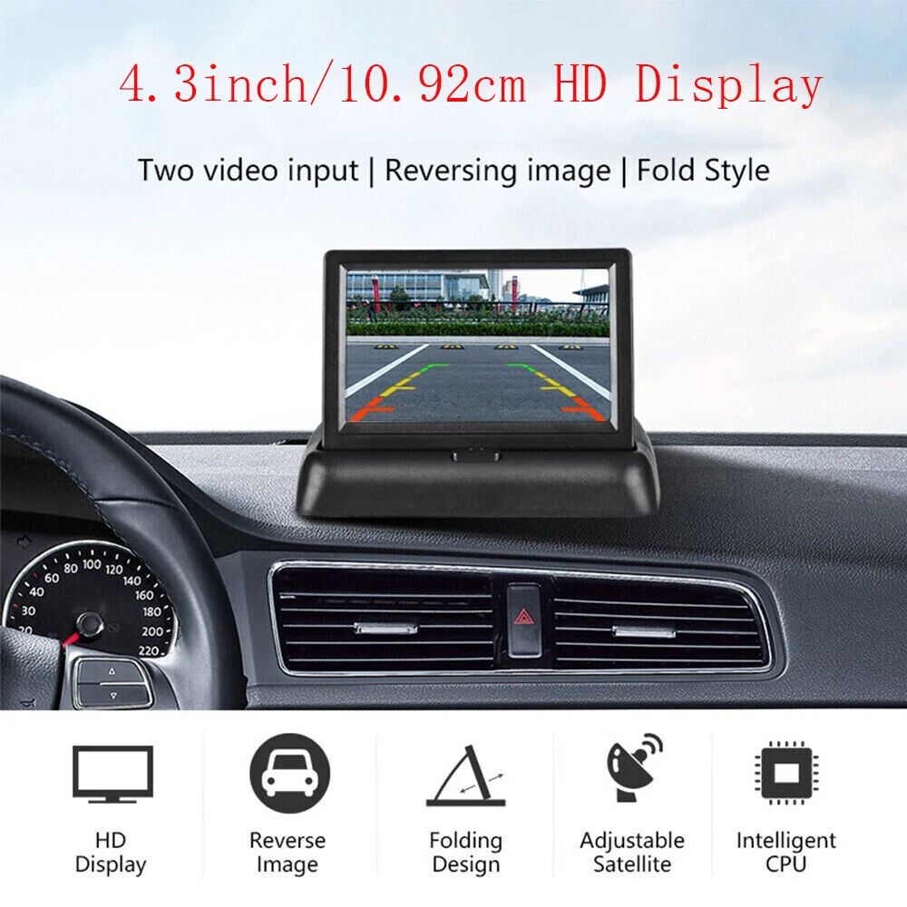 4.3 Inch Car Rear View Camera With Monitor For Vehicle Video Parking Waterproof Reversing Backup Camera Screen Easy Installation