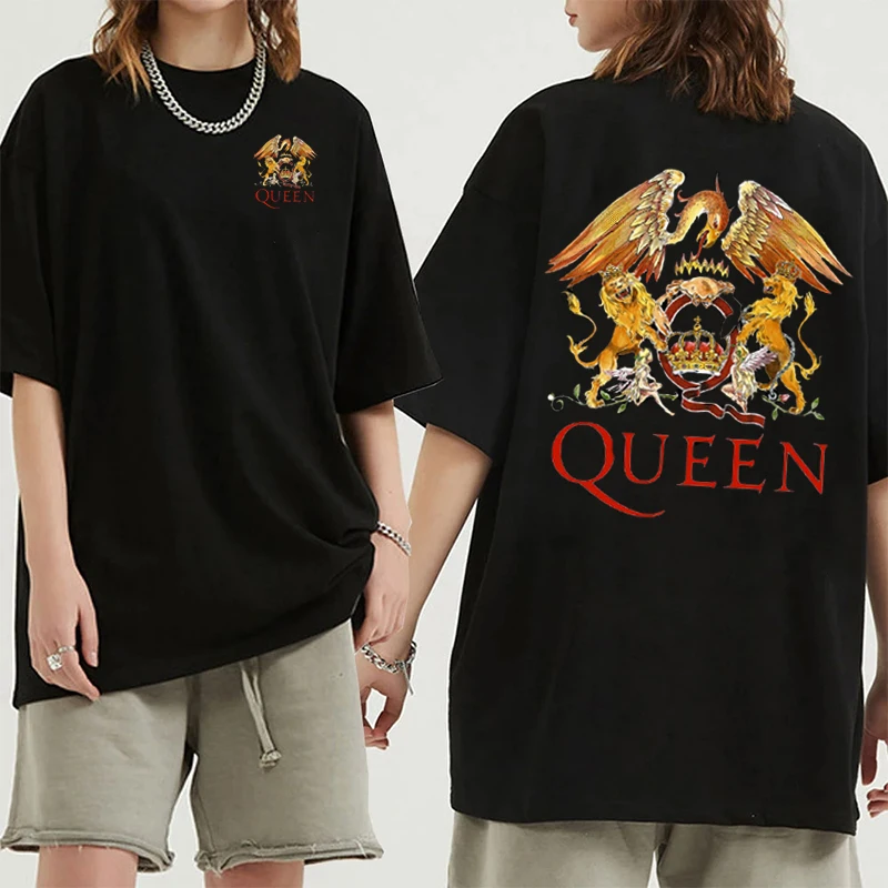 Queen Letter Graphic Print O-Neck T-Shirt Luxury Casual Short Sleeve Top For Spring Summer Streetwear Tops Women's Clothing