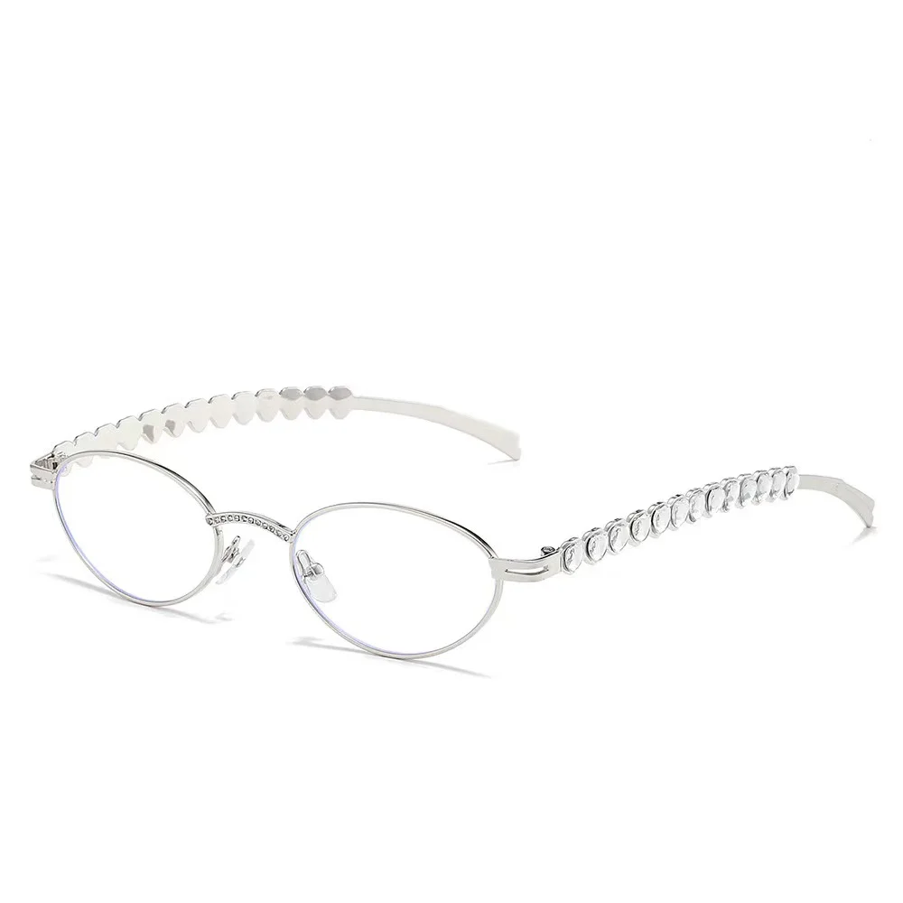 1pc niche diamond jewelry glasses, exquisite and gorgeous makeup artifact, ladies all-match fashion glasses - view 3
