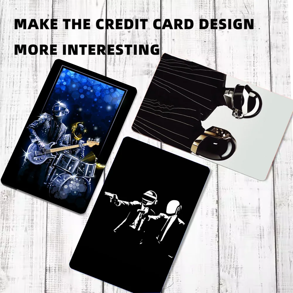 D-Daft P-Punk Rock Band Card Skin Credit Card Visa Debit Bank Charge Card Bus Metro Waterproof Sticker Decal Decoration