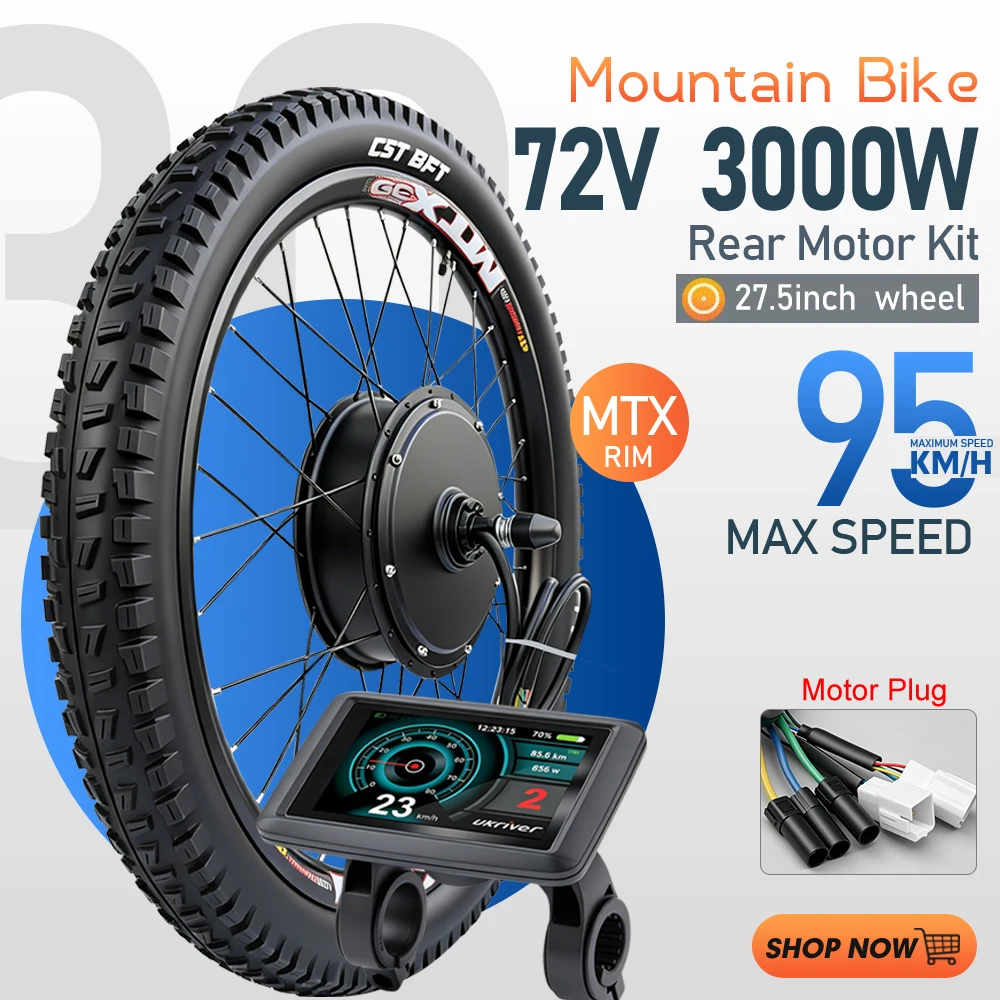 Ebike Conversion Kit 72V 3000W - 72V 3000W MTX Rim Electric Bike