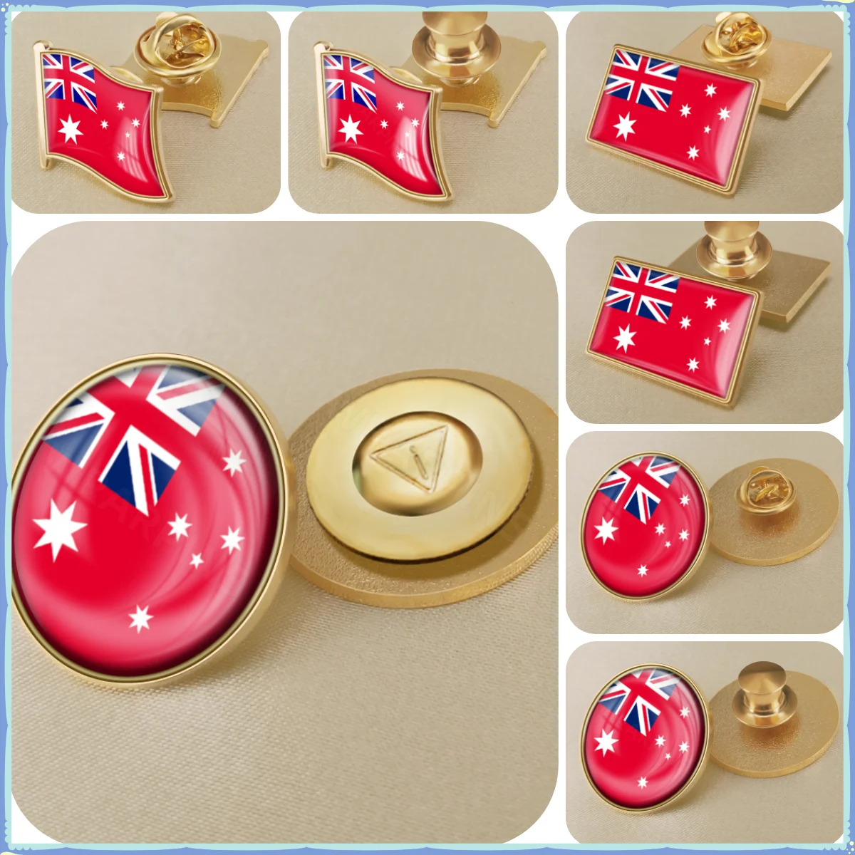 

Australian Red Ensign Civil Flag National Emblem Brooch Badges Lapel Pins