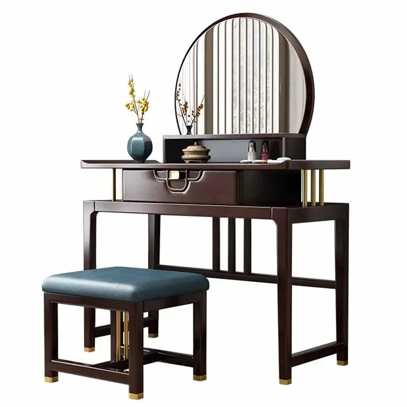 Nordic Brown Girl Dresser Eithe Box Stool Wood Modern Women Luxury Dressing Table Makeup Living Room Comoda Pra Quarto Furniture