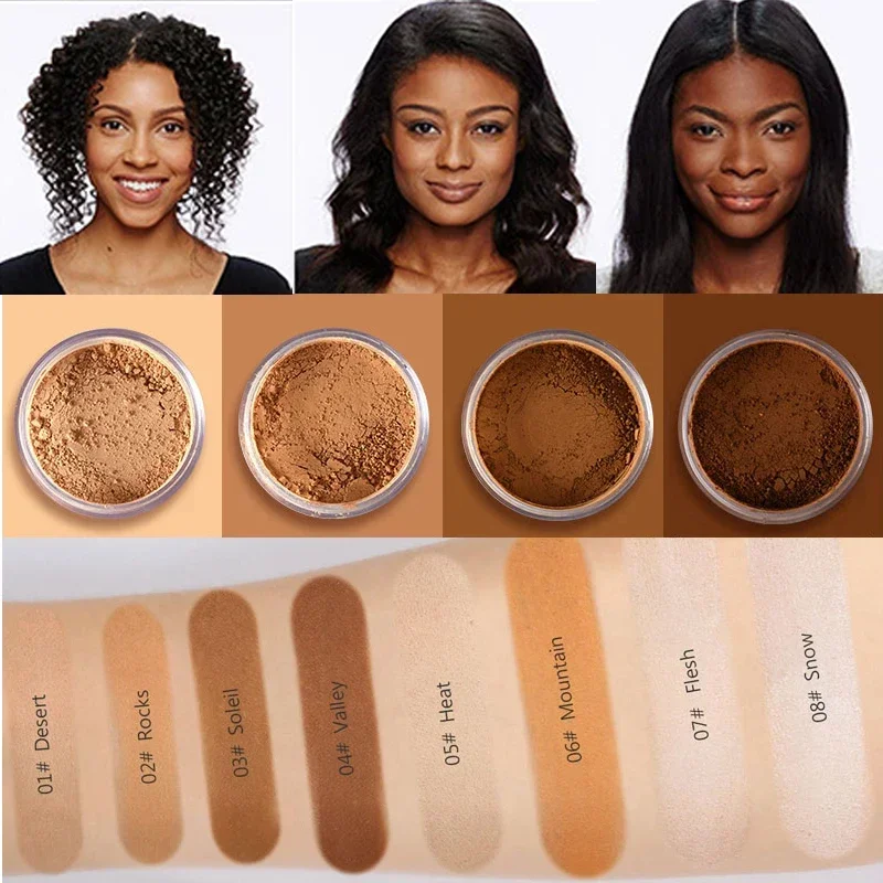 Makeup Loose Setting Powder Matte Mineral Oil-control Long-lasting Face Finishing powder Bronzer Contour For Black Dark Skin
