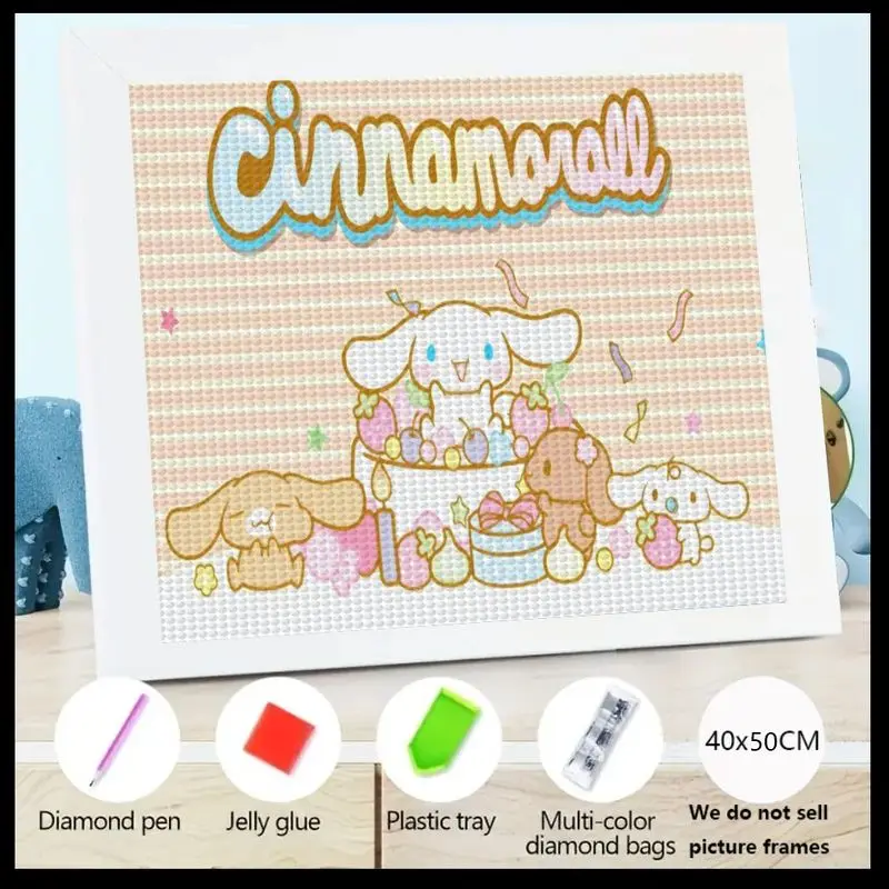

1 шт. DIY 5D полная дрель Cinnamoroll & Friends комплект алмазной живописи, милый мультфильм Sanrio Kawaii аниме искусство персонажей, знаменитость дня рождения