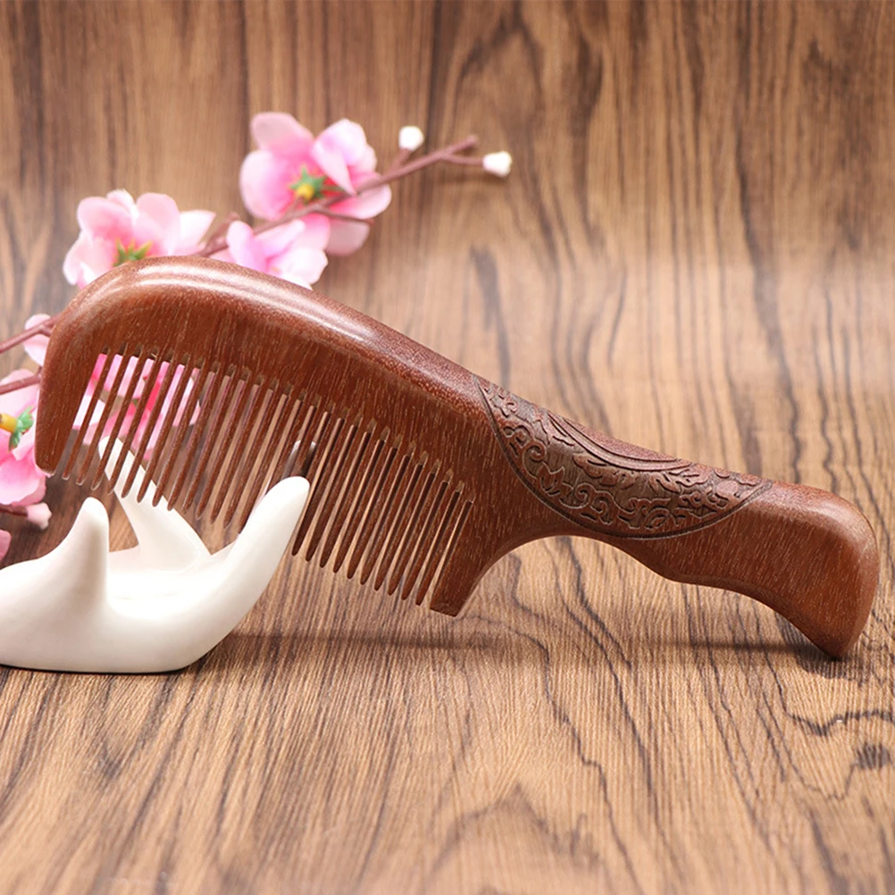 

Smooth Sandalwood Comb Stimulates Blood Flow Relieves Headache Natural Wooden Hair Comb for Women Anti Static Design