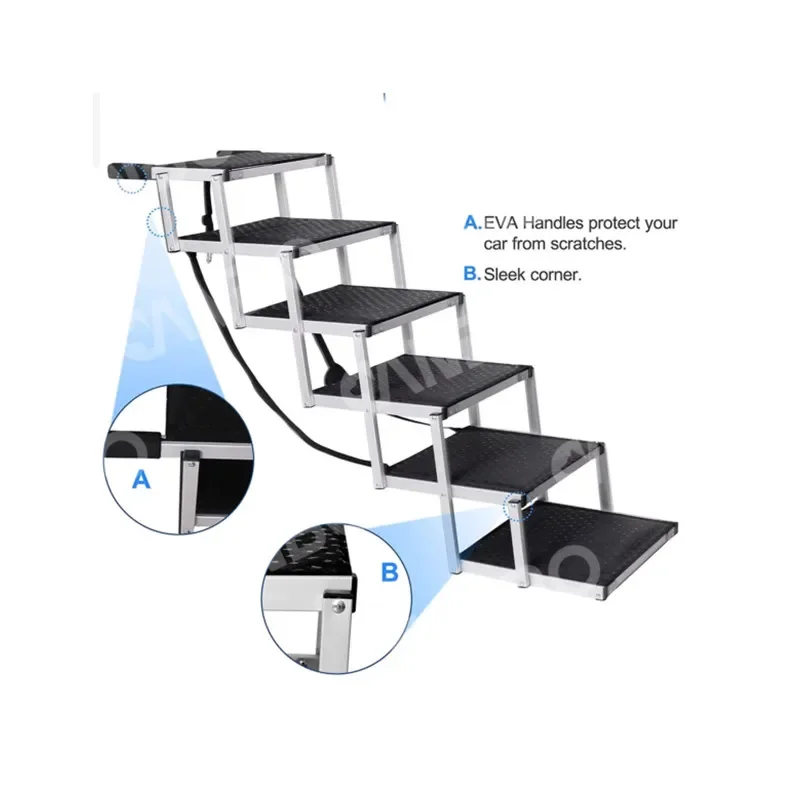 Pet Stairs Dog Climbing Ladder Large Dog Ramp Steps Non-slip Plastic Folding Car Climbing Ladder