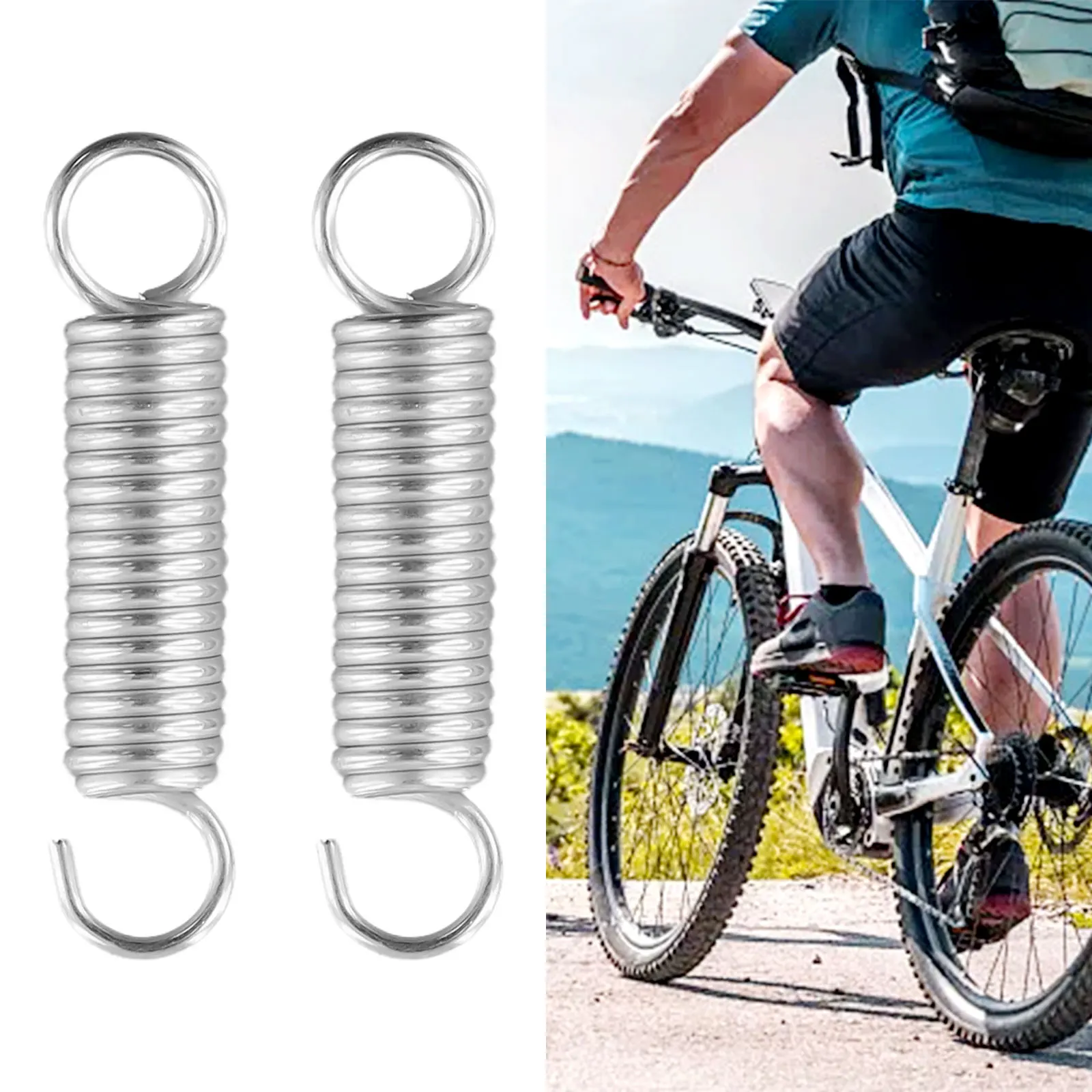 Side Stand Spring Bike Tensile Spring Parking Bracket Strong Tension Support Tripod 2PCS 304 Stainless Steel 70MM view 2