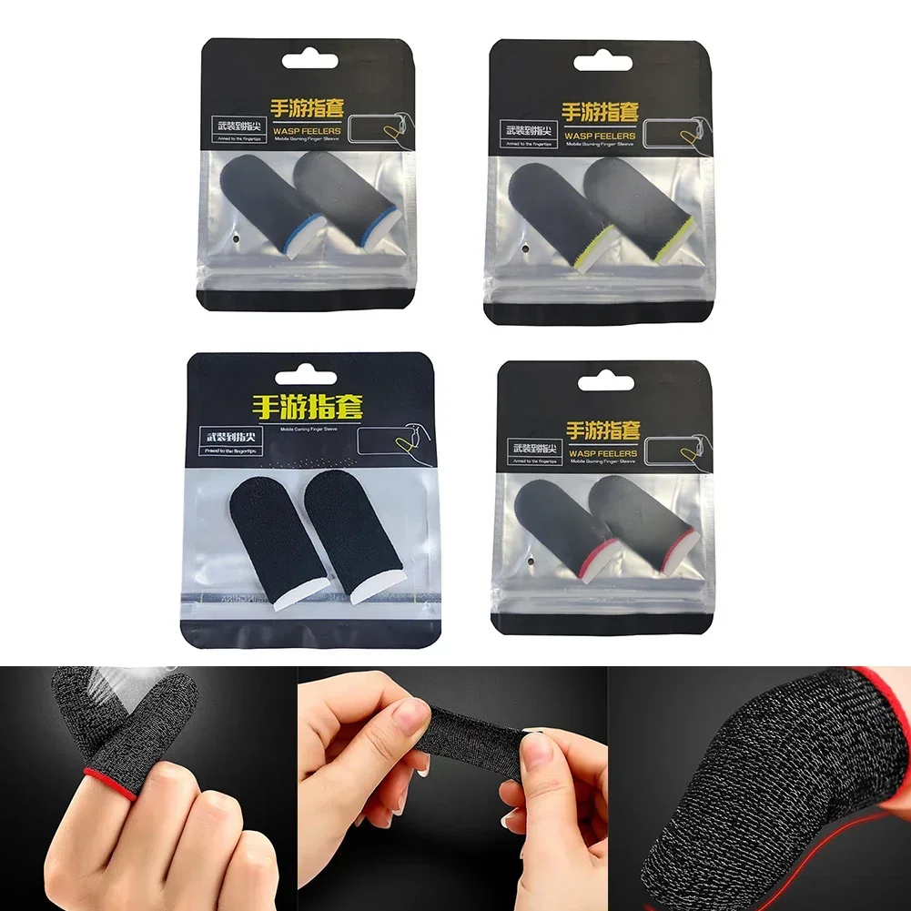 Yemas de los dedos calientes para el juego, guante antideslizante para el dedo, controlador de juego, funda para el dedo para pantalla táctil, guantes para el pulgar para juegos móviles