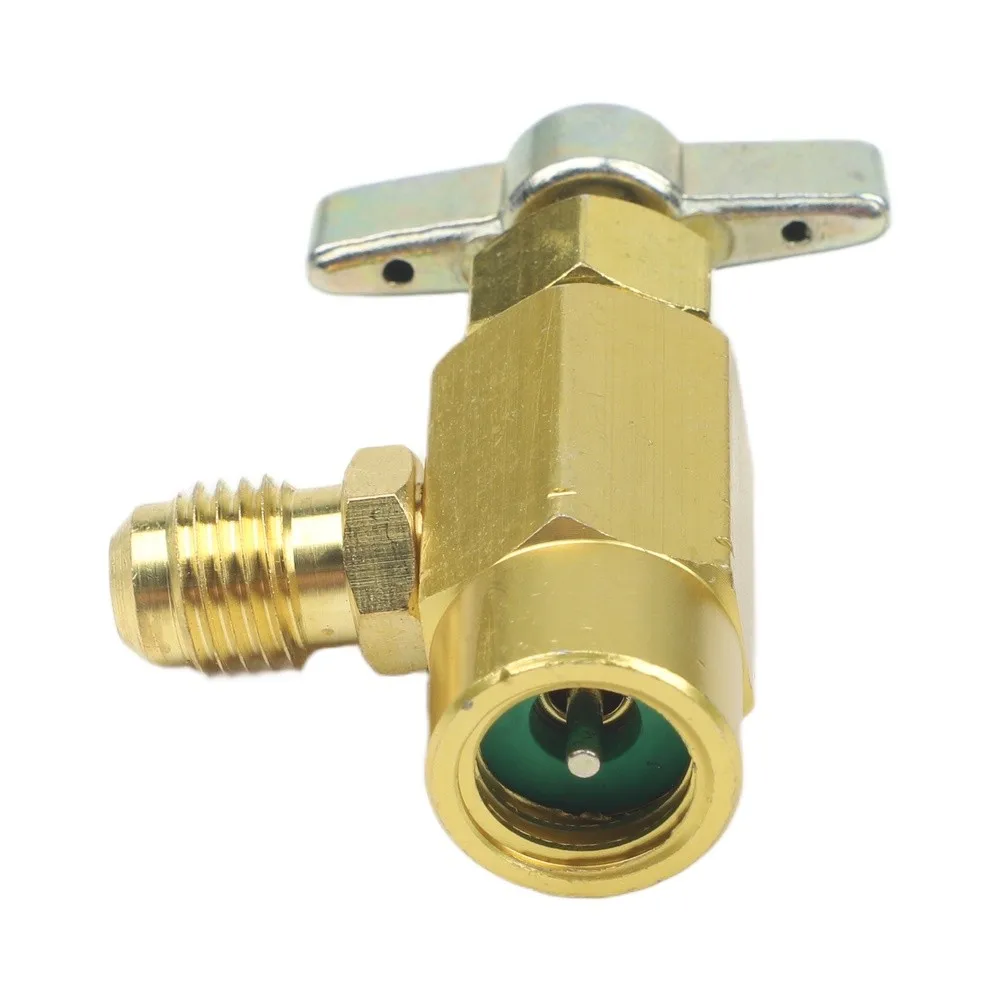 1 2 ACME-LH Thread Self-Sealing Tool For Automotive A C Servicing Coppery Air-conditioning Dual Leak-proof Sealing