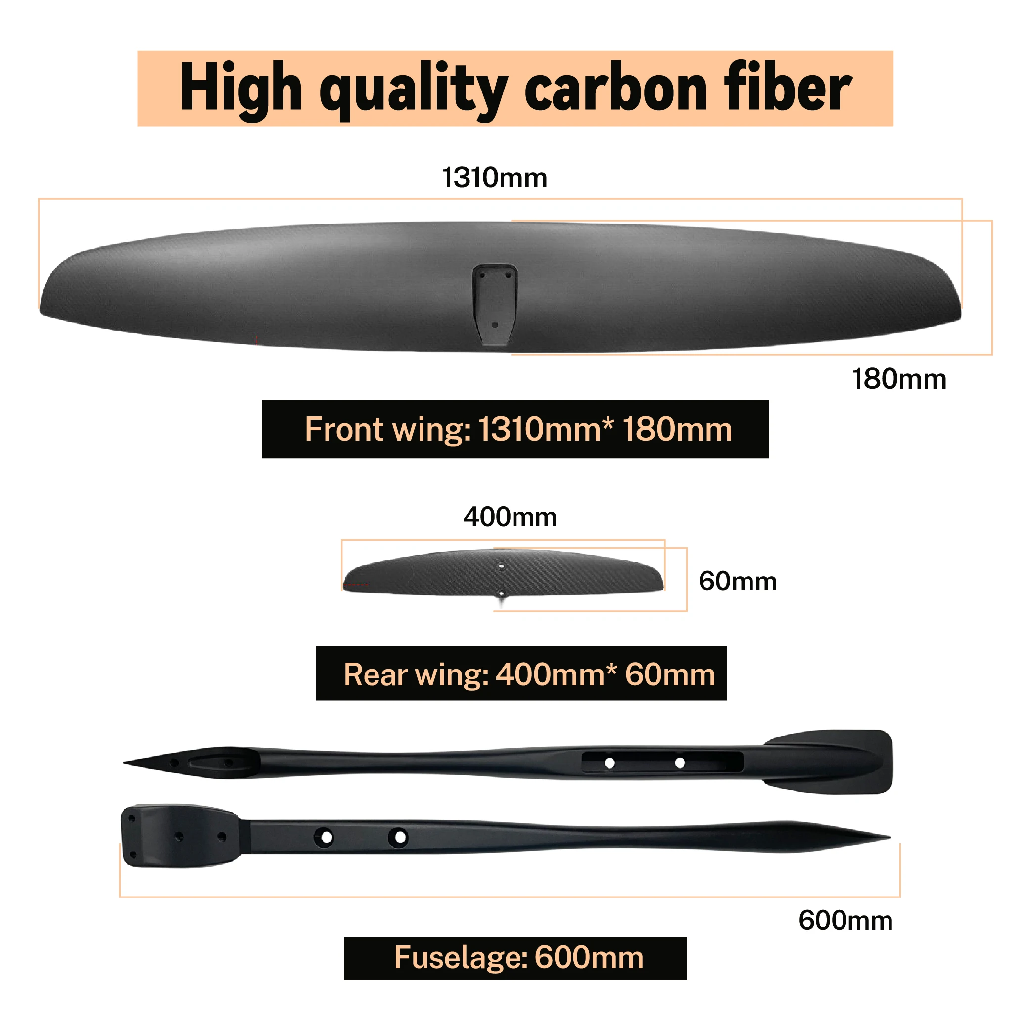 CY1310 Big Wing Electric Surfboard Carbon Wings and Aluminum Mast for Ocean Waters & SUP