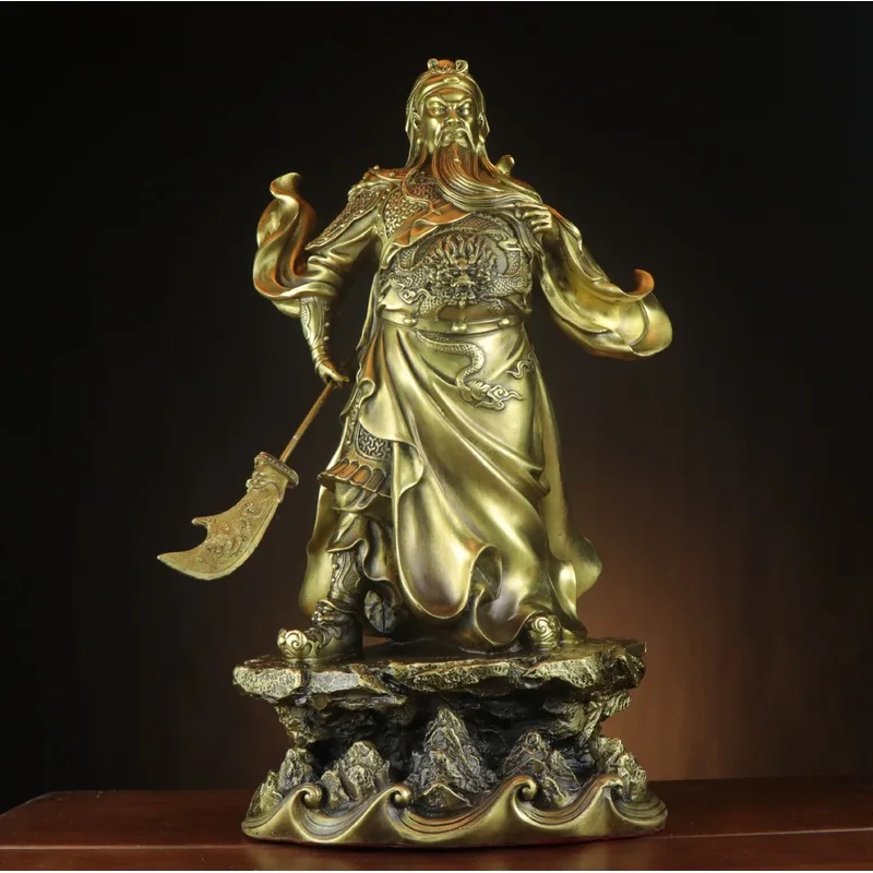 Standing , Bronze Gong, Divine Di, Martial God of Wealth, Guan Lord Figurine, Handicraft, Five Mounta