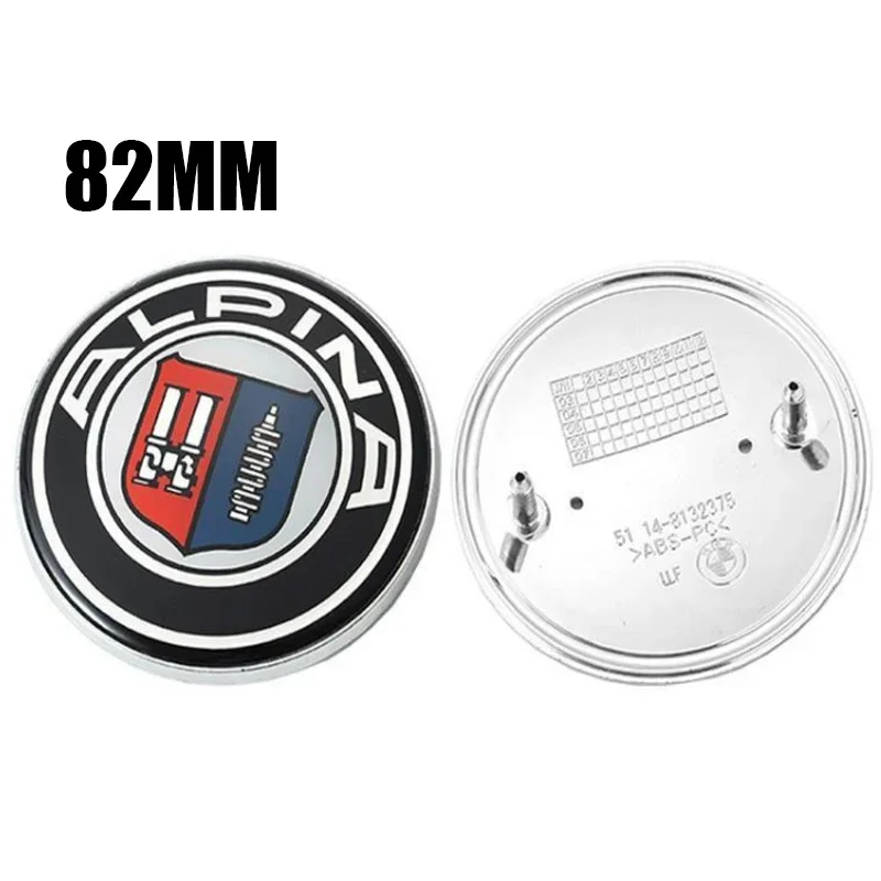 2pcs 82mm 74mm Car Emblem Badge Hood Front Rear Trunk Logo For Alpina E46 E39 E38 E90 E60 Z3 Z4 X3 X5 X6 51148132375 Accessories