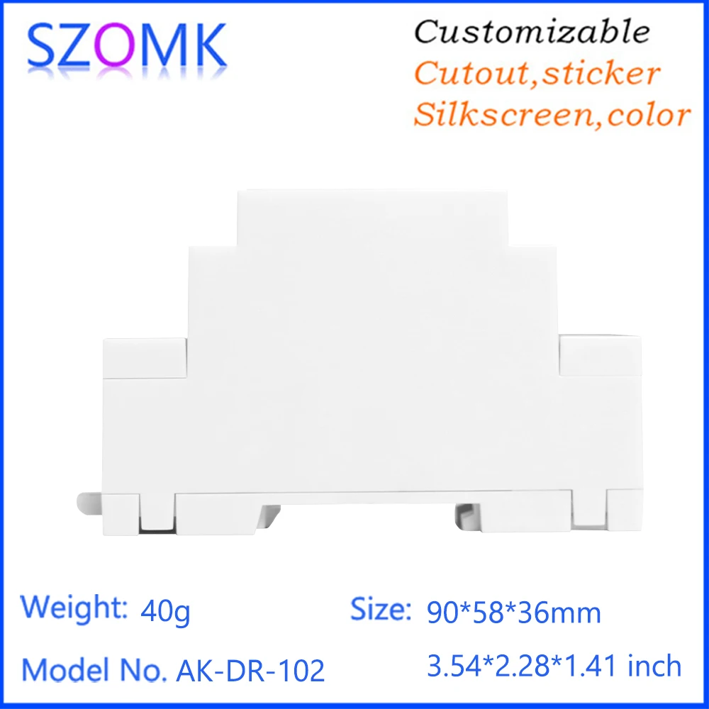 1Piece SZOMK din rail junction box 90X58X36mm ABS plastic case enclosure terminal block