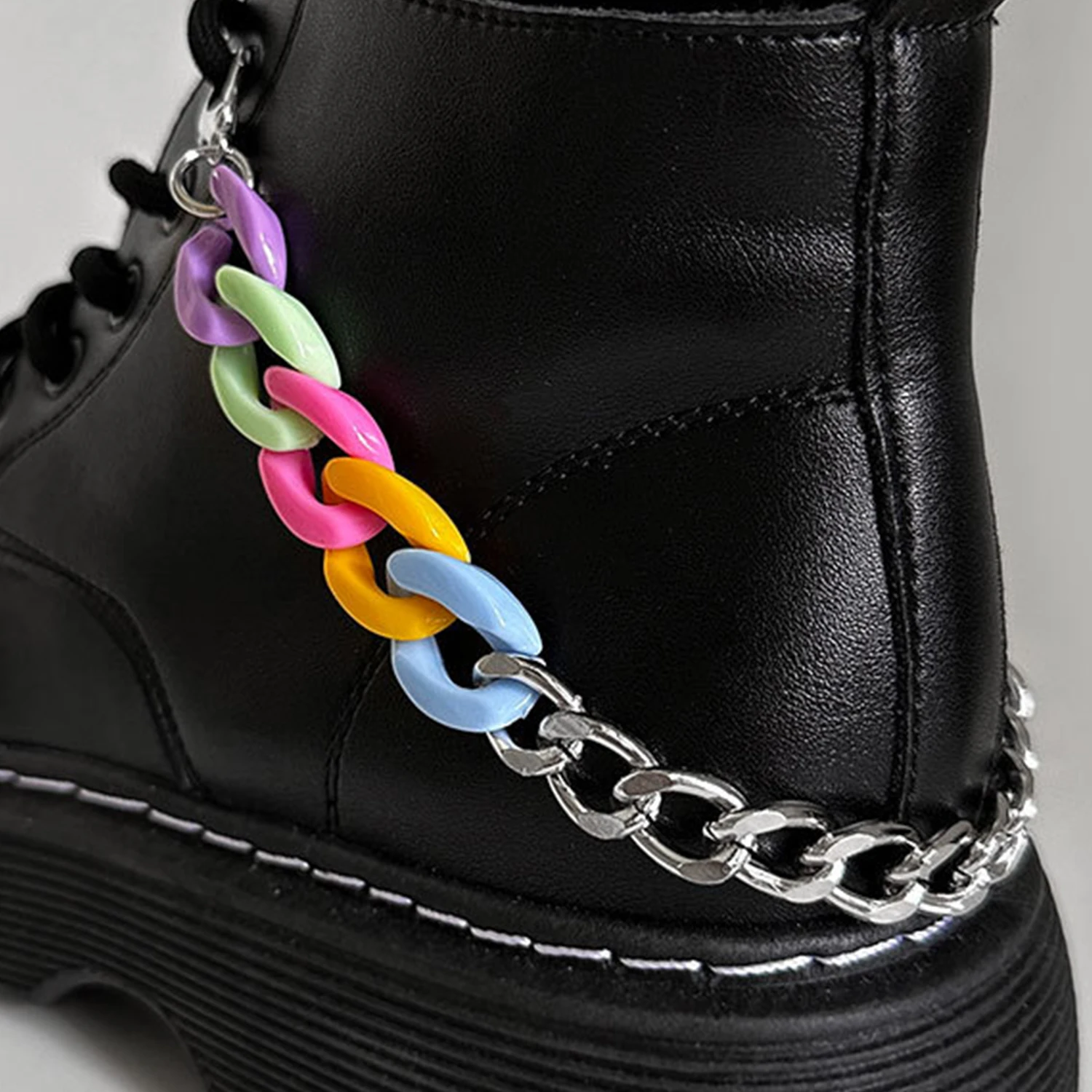 28cm Acrylic Chunky Link Chains DIY Charms For Shoes Decoration MartinBoots Canvas Sneakers Shoe Buckles Accessories 1Pc