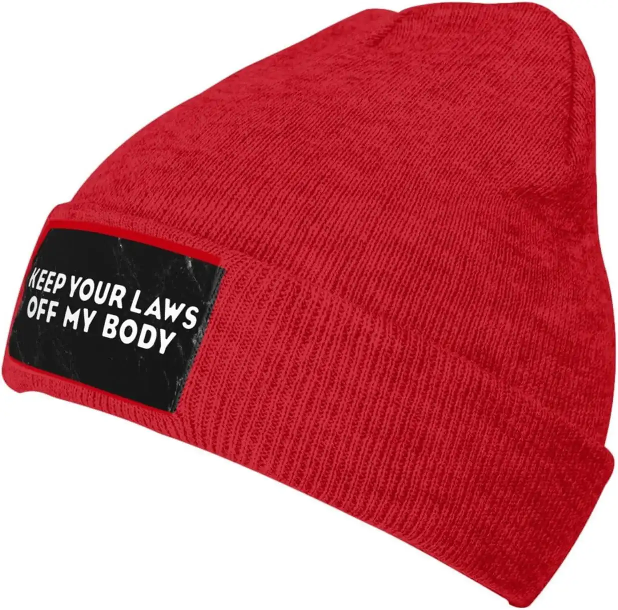 Red Knitted Beanie with 