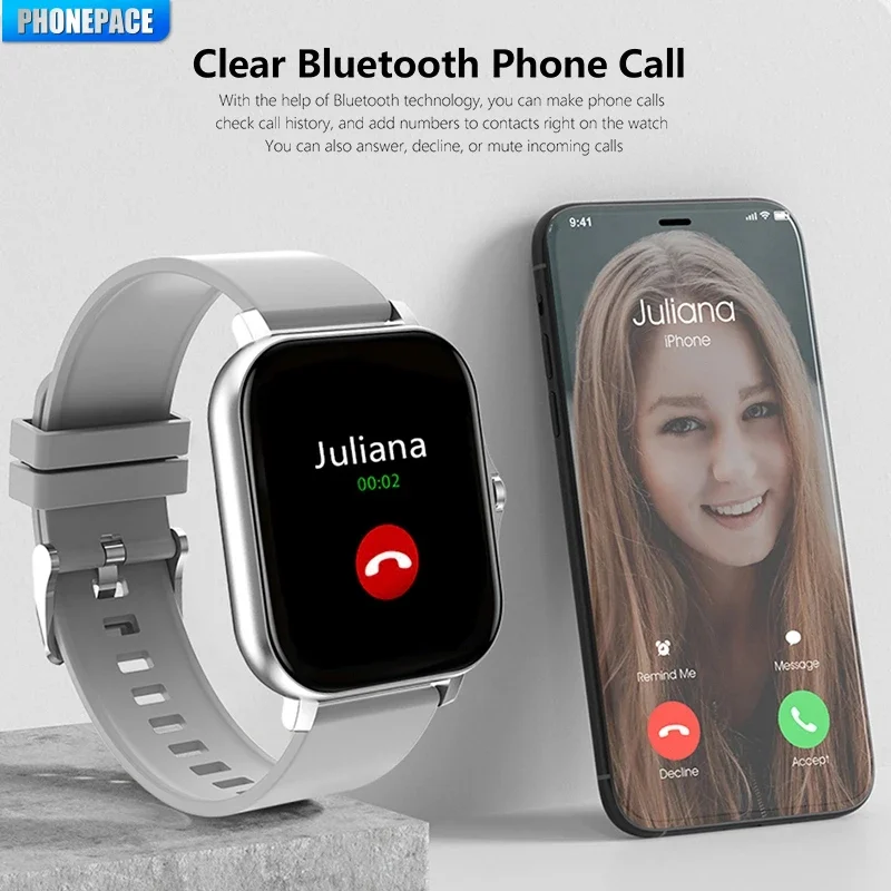 PHONEPACE Y13 Smart Watch with Call Function Fitness Tracker Heart Rate Monitor Alarm Clock for Outdoor Sports Monitoring