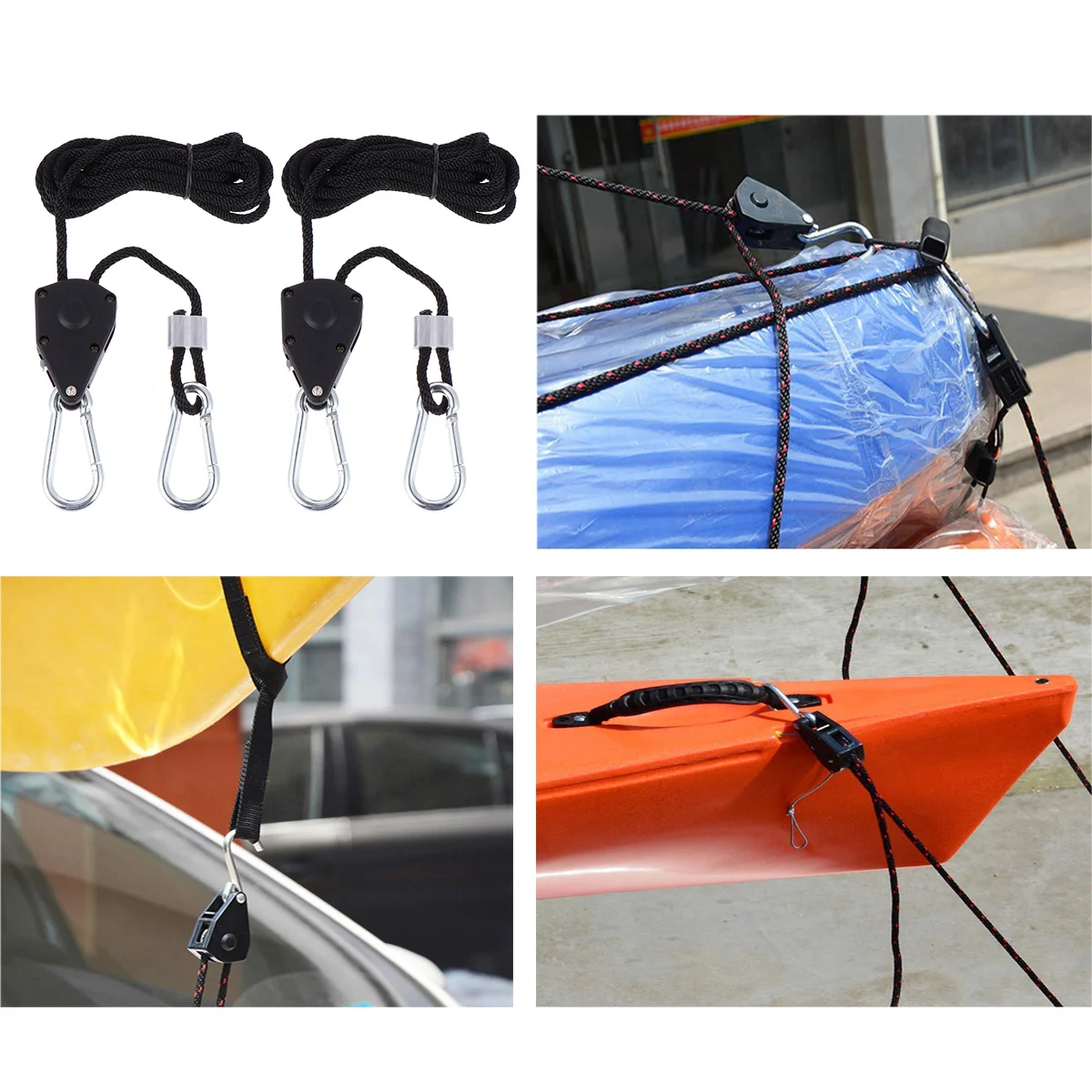 

4Pcs Ratchet Rope Hanger Grow Light Adjustable Clip Heavy Duty Metal Internal Gear Pulley Set for Plant Hanging Lighting