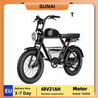 GUNAI-T 1000W Electric Bicycle 48V 21AH Battery Adults Electric Bike 20Inch Fat Tyre Mountain Motorcycle, City Commutee E-bike