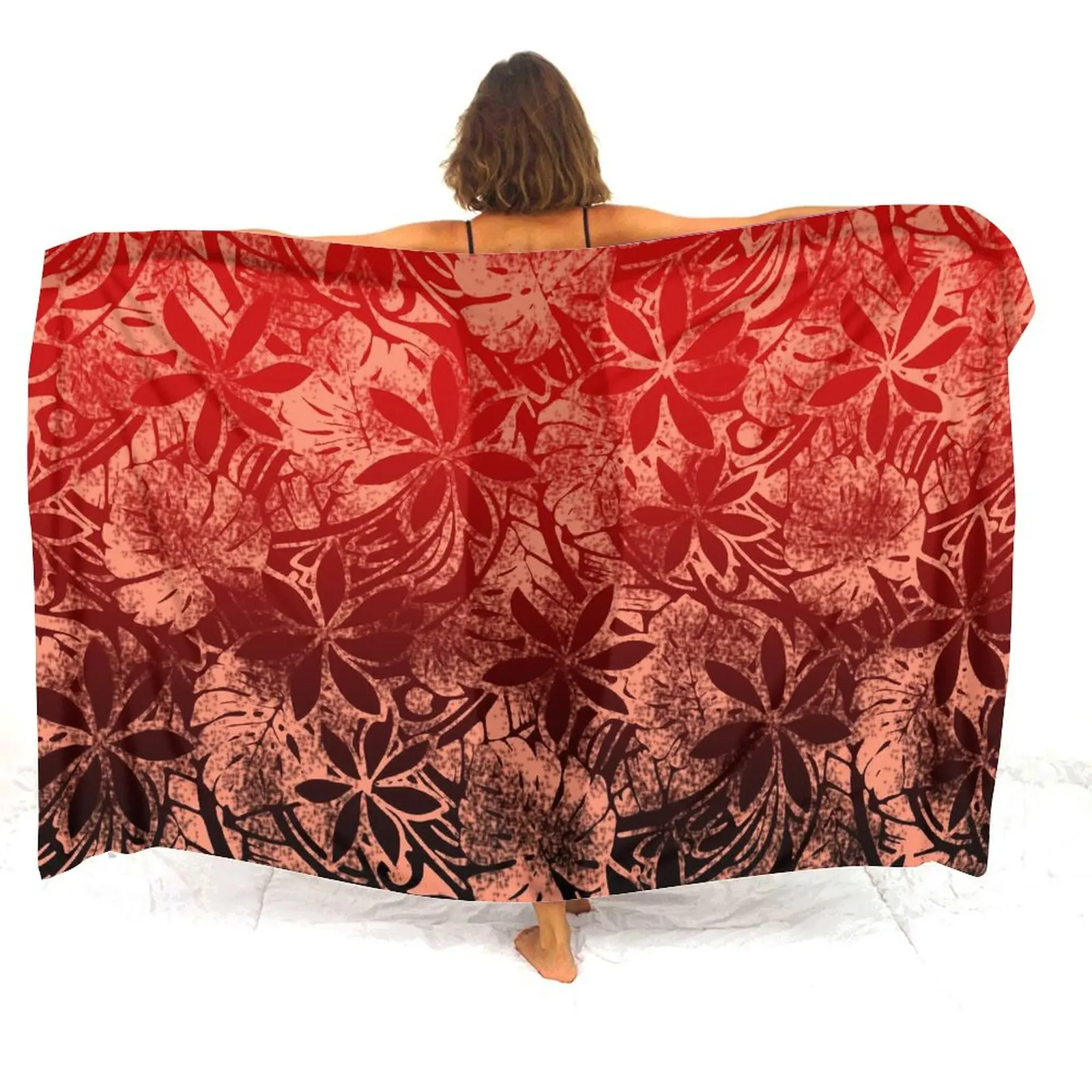 Sarong d'art des îles Samoa et Fidji, manteau une pièce coupe-vent antidérapant, style bord de mer personnalisé, conception d'impression vintage conforme, été