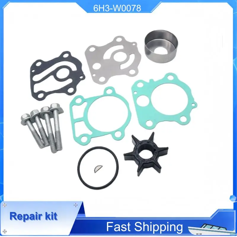 6H3-W0078 Boat Water Pump Impeller Kit For Yamaha Outboard 4-Stroke 50 60 HP Engine  Replace 6H3-W0078-00/A0/02 18-3465