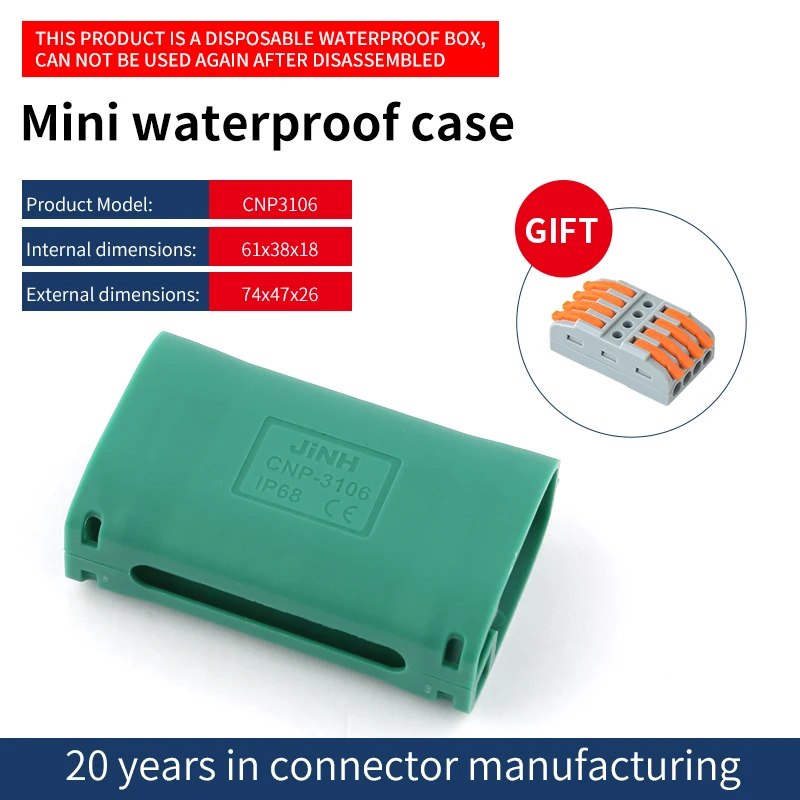 JINH IP68 Mini Gel Wire Connector Aansluitdoos Waterdicht 2 3 5 Poorten Buiten Gemakkelijk Universele Bedrading Regendicht Eindblokken