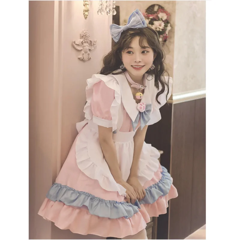 S-5XL Plus Size Gothic Lolita Kleid Anime Cosplay Maid Rode Play Kostüm Japanische Kawaii Dessous Outfits Feenkleid