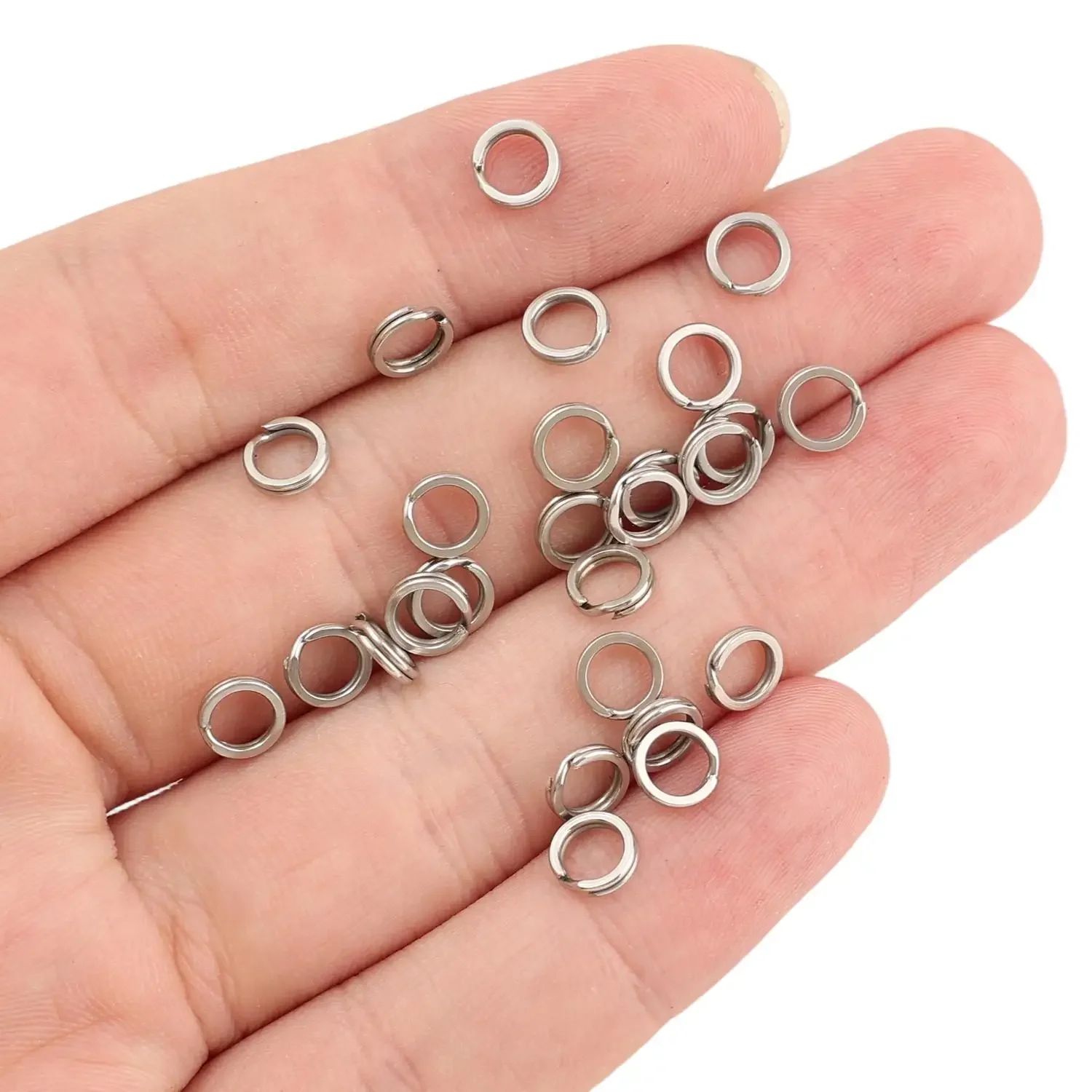 Heavy Duty Terminal Tackle Fishing Connection Ring Accessories Stainless Steel Fishing Split Rings Lure Connection Ring Set