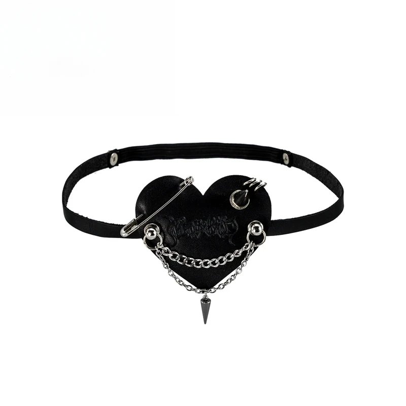 2025 vendita calda Harajuku Gothic Punk Rock Love Rivet Chain Black Eye Patch Donna Ragazza Y2k Accessorio Cosplay